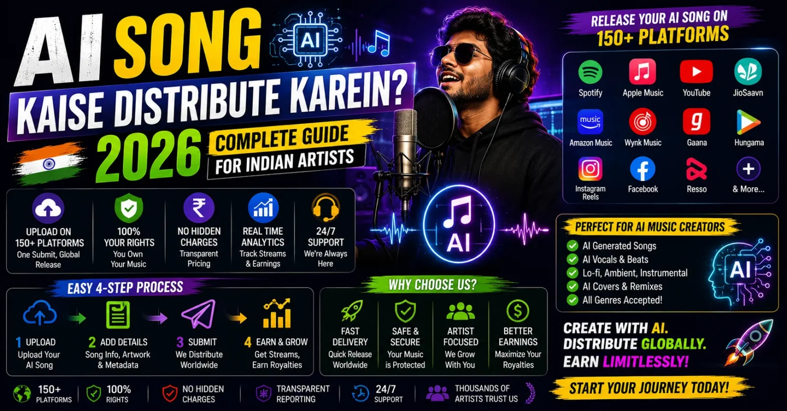 AI Song Kaise Distribute Karein 2026: Complete Guide for Indian Artists