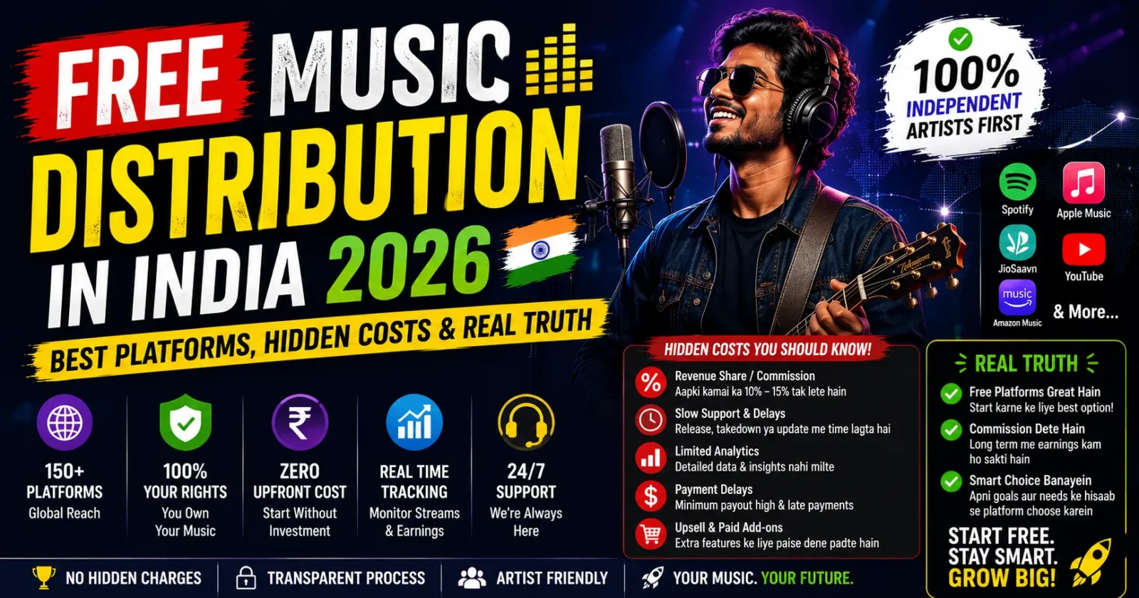 Free Music Distribution in India 2026: Best Platforms, Hidden Costs & Real Truth
